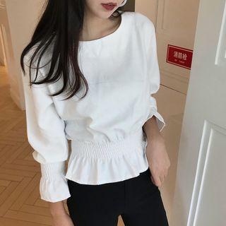 Smocked 3/4-sleeve T-shirt