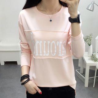 Letter Patch Long-sleeve T-shirt