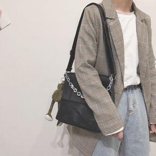 Flap Plain Shoulder Bag
