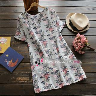 V-neck Printed Dress