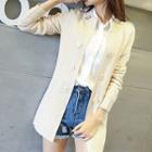 Buttoned Long Knit Cardigan