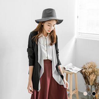 Layered Draped Lapel Cardigan