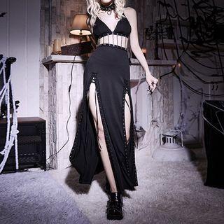 Spaghetti Strap Chain Accent Maxi Dress