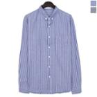 Big-size (l~xxxxl) Long-sleeve Striped Shirt