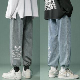 Bear Print Jeans
