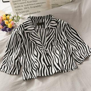 Puff-sleeve Lapel Crop Shirt