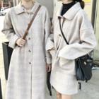 Plaid Button Jacket / Long Coat / A-line Skirt / Set