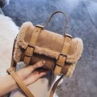 Fluffy Trim Mini Crossbody Satchel
