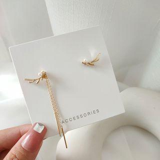 Non-matching Deer Fringed Earring 925 Sterling Silver - As Shown In Figure - One Size