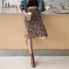 Leopard Midi Knit Pencil Skirt