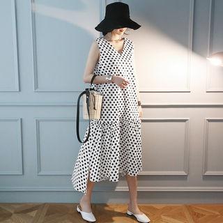 V-neck Polka Dot Tank Dress