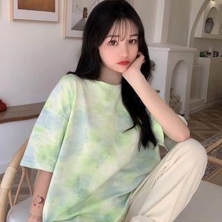 Loose-fit Tie-dye Print Short Sleeve T-shirt