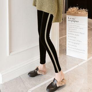 Glittered Stripe Velvet Leggings