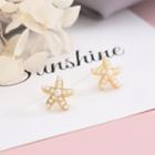 Faux Pearl Star Stud Earring 1 Pair - Es798 - One Size