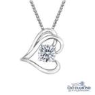 Blooming Heart Collection - 18k White Gold Romantic Diamond Solitaire Sideway Heart-shaped Pendant Necklace (16)