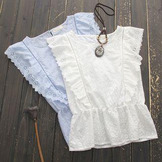 Crew-neck Embroidered Tank Top