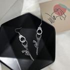 Alloy Pistol & Handcuffs Dangle Earring 1 Pair - Silver - One Size
