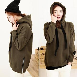 Hooded Contrast-trim Pullover