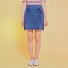 Lace-up Denim Mini Skirt