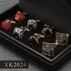 4 Pair Set: Alloy Cufflinks (various Designs) Xk2024 - 4 Pair - Silver & Gold - One Size