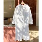 Tie-back Frill-hem Dress White - One Size
