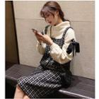 Turtleneck Pullover / Plaid Jumper Dress
