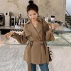 Two Button Tie-waist Trench Jacket