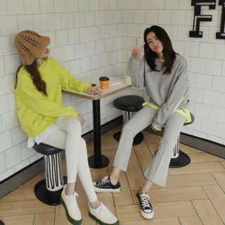 Neon Elbow-patch Loose-fit Sweatshirt