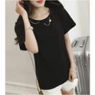 Chain Detail Short-sleeve T-shirt