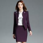 Set: Slim Fit Blazer + Skirt + Shirt