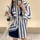 Striped Shirt / Mini Skirt