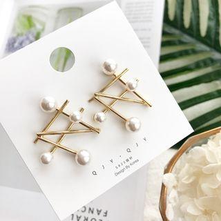 Faux Pearl Dangle Earring 1x2b2 - 925 Silver - As Shown In Figure - One Size