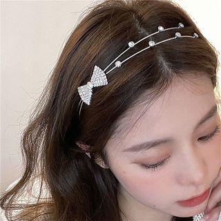 Bow Headband 1 Pc - Silver - One Size