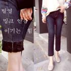 Faux-fur Lined Straight-cut Jeans