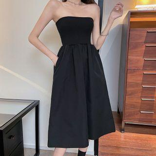 Plain Midi A-line Tube Dress