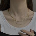 Layered Alloy Necklace Gold Plating - Gold - One Size