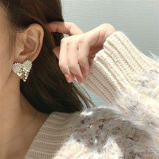 925 Sterling Silver Cz Heart Drop Earring