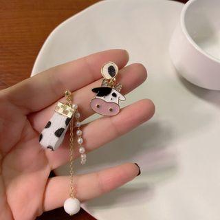 Milk Cow Asymmetrical Alloy Dangle Earring
