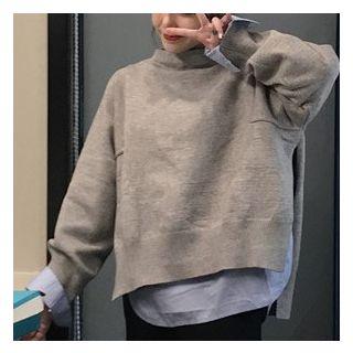 Sweater / Shirt / Wide-leg Pants