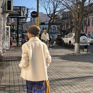 Boxy Faux-sheering Jacket