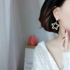 Faux Pearl Star Drop Earring 1 Pair - As Shown In Figure - One Size
