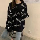 Round-neck Lettering Long-sleeve Sweater