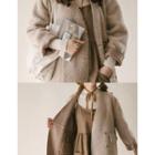 Reversible Faux-shearling Plaid Coat Beige - One Size