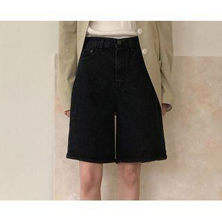 Denim A-line Bermuda Shorts