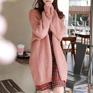 Zig-zag Pattern Balloon-fit Long Cardigan