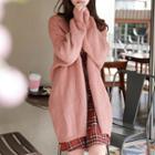 Zig-zag Pattern Balloon-fit Long Cardigan