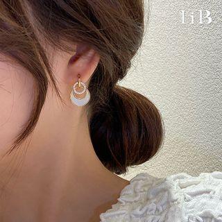 Rhinestone Hoop Shell Dangle Earring 1 Pair - As Shown In Figure - One Size