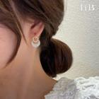 Rhinestone Hoop Shell Dangle Earring 1 Pair - As Shown In Figure - One Size