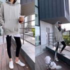 Patch-detail Kangaroo-pocket Hoodie Gray - One Size