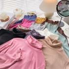 Long-sleeve Turtle-neck Slim-fit Top